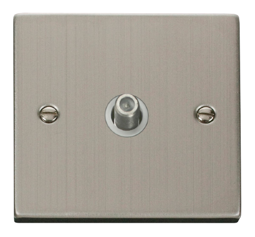Scolmore VPSS156WH - 1 Gang Satellite Socket Outlet - White Deco Scolmore - Sparks Warehouse