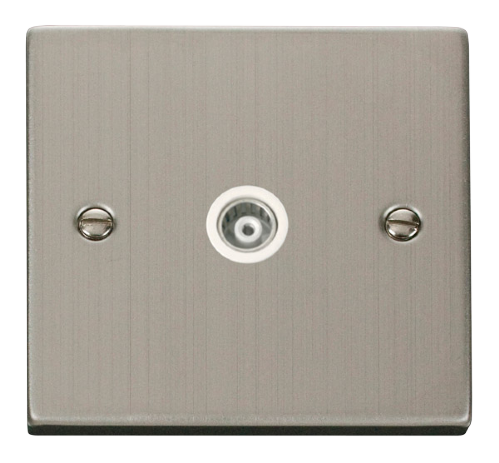 Scolmore VPSS158WH - Single Isolated Coaxial Socket Outlet - White Deco Scolmore - Sparks Warehouse