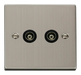 Scolmore VPSS159BK - Twin Isolated Coaxial Socket Outlet - Black Deco Scolmore - Sparks Warehouse