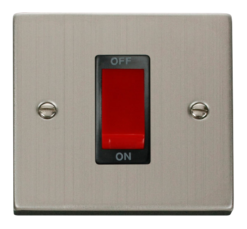 Scolmore VPSS200BK - 1 Gang 45A DP Switch - Black Deco Scolmore - Sparks Warehouse