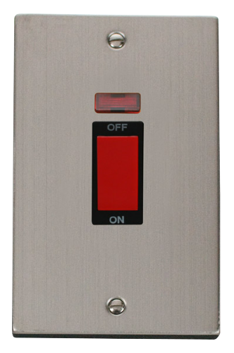 Scolmore VPSS203BK - 2 Gang 45A DP Switch With Neon - Black Deco Scolmore - Sparks Warehouse