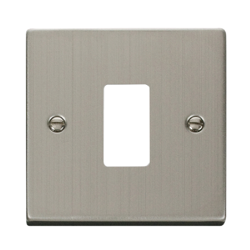 Scolmore VPSS20401 - 1 Gang GridPro® Frontplate - Stainless Steel GridPro Scolmore - Sparks Warehouse