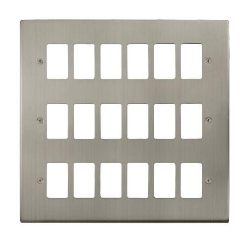 Scolmore VPSS20518 - 18 Gang GridPro® Frontplate - Stainless Steel GridPro Scolmore - Sparks Warehouse