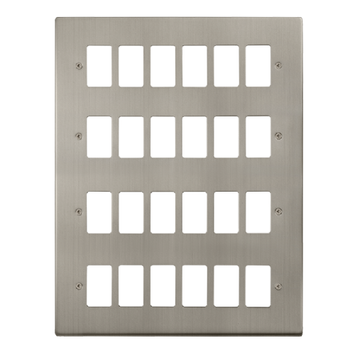 Scolmore VPSS20524 - 24 Gang GridPro® Frontplate - Stainless Steel GridPro Scolmore - Sparks Warehouse