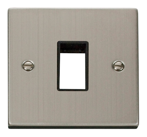 Scolmore VPSS401BK - 1 Gang Plate Single Aperture - Black Deco Scolmore - Sparks Warehouse