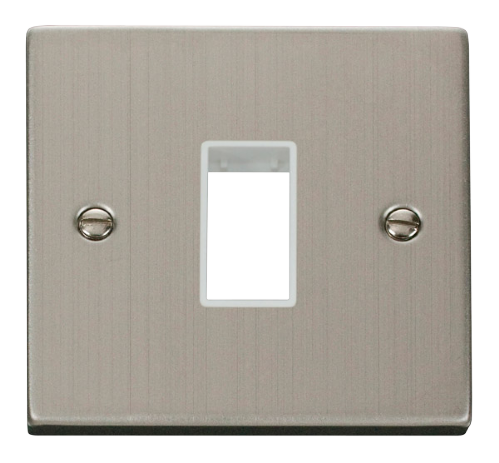 Scolmore VPSS401WH - 1 Gang Plate Single Aperture - White Deco Scolmore - Sparks Warehouse