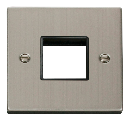 Scolmore VPSS402BK - 1 Gang Plate Twin Aperture - Black Deco Scolmore - Sparks Warehouse