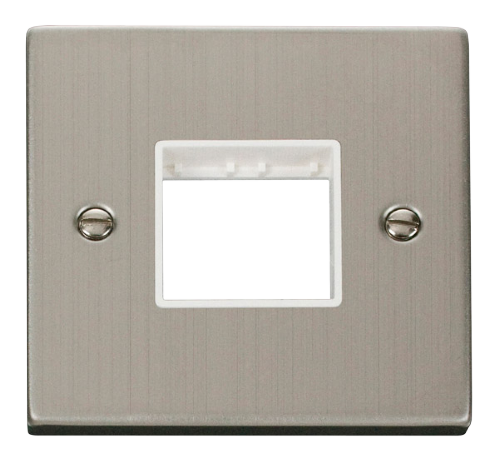 Scolmore VPSS402WH - 1 Gang Plate Twin Aperture - White Deco Scolmore - Sparks Warehouse
