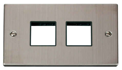Scolmore VPSS404BK - 2 Gang Plate (2 x 2) Aperture - Black Deco Scolmore - Sparks Warehouse