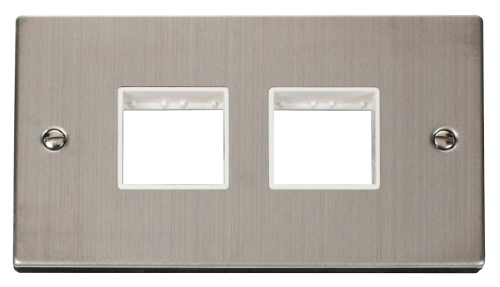 Scolmore VPSS404WH - 2 Gang Plate (2 x 2) Aperture - White Deco Scolmore - Sparks Warehouse