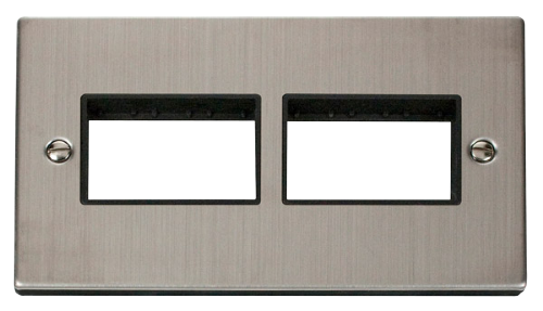 Scolmore VPSS406BK - 2 Gang Plate (3 x 3) Aperture - Black Deco Scolmore - Sparks Warehouse