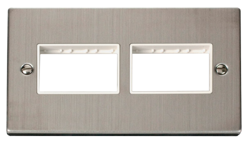 Scolmore VPSS406WH - 2 Gang Plate (3 x 3) Aperture - White Deco Scolmore - Sparks Warehouse