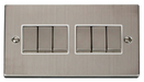 Scolmore VPSS416WH - 6 Gang 2 Way ‘Ingot’ 10AX Switch - White Deco Scolmore - Sparks Warehouse