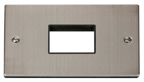 Scolmore VPSS432BK - Double MiniGrid® Plate Triple Aperture - Black Deco Scolmore - Sparks Warehouse