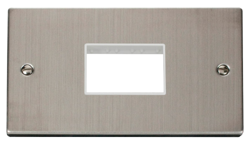 Scolmore VPSS432WH - Double MiniGrid® Plate Triple Aperture - White Deco Scolmore - Sparks Warehouse