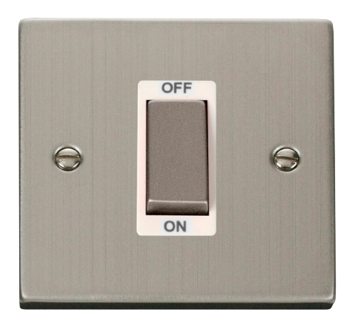 Scolmore VPSS500WH - Ingot 1 Gang 45A DP Switch - White Deco Scolmore - Sparks Warehouse