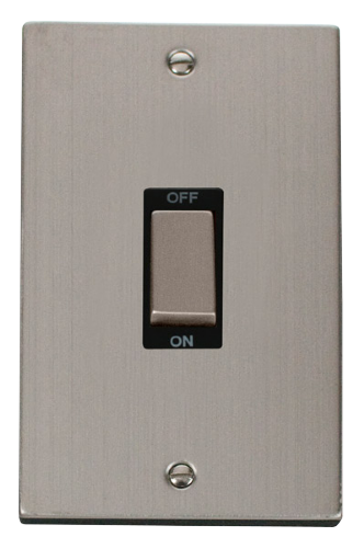 Scolmore VPSS502BK - Ingot 2 Gang 45A DP Switch - Black Deco Scolmore - Sparks Warehouse