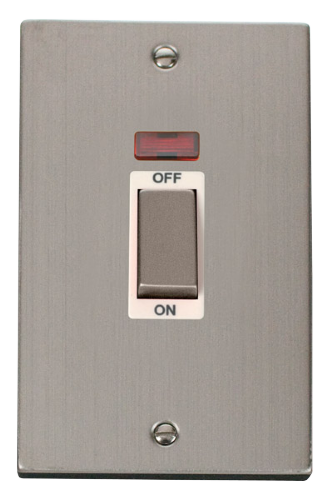 Scolmore VPSS503WH - Ingot 2 Gang 45A DP Switch With Neon - White Deco Scolmore - Sparks Warehouse