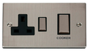 Scolmore VPSS504BK - Ingot 45A DP Switch + 13A Switched Socket - Black Deco Scolmore - Sparks Warehouse
