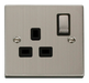 Scolmore VPSS535BK - 1 Gang 13A DP ‘Ingot’ Switched Socket Outlet - Black Deco Scolmore - Sparks Warehouse