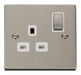 Scolmore VPSS535WH - 1 Gang 13A DP ‘Ingot’ Switched Socket Outlet - White Deco Scolmore - Sparks Warehouse