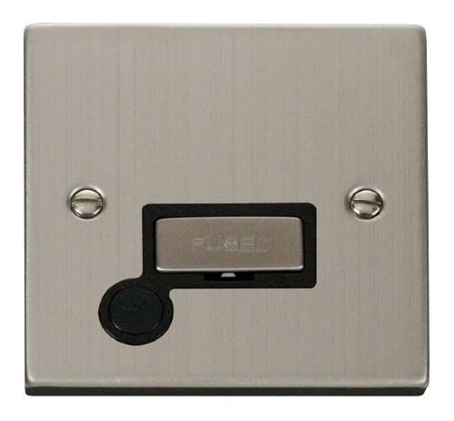 Scolmore VPSS550BK - 13A Fused ‘Ingot’ Connection Unit With Flex Outlet - Black Deco Scolmore - Sparks Warehouse