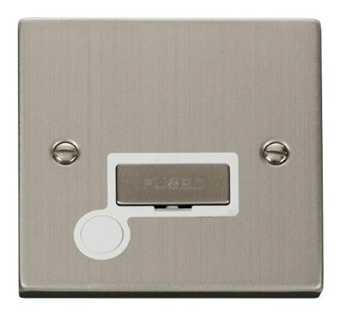 Scolmore VPSS550WH - 13A Fused ‘Ingot’ Connection Unit With Flex Outlet - White Deco Scolmore - Sparks Warehouse