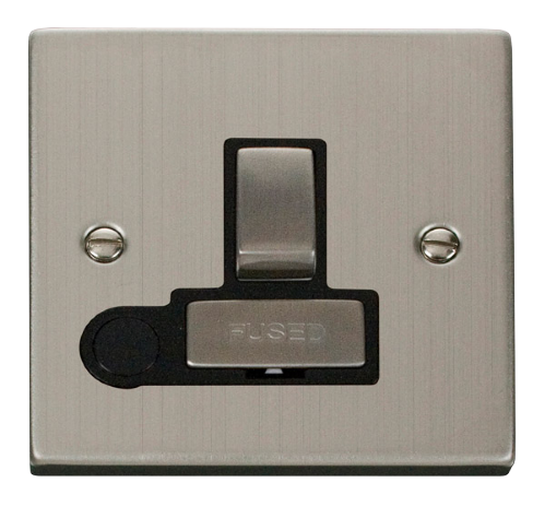 Scolmore VPSS551BK - 13A Fused ‘Ingot’ Switched Connection Unit With Flex Outlet - Black Deco Scolmore - Sparks Warehouse