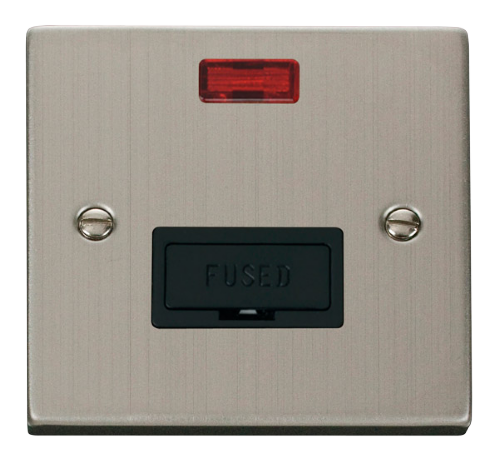 Scolmore VPSS653BK - 13A Fused Connection Unit With Neon - Black Deco Scolmore - Sparks Warehouse