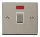 Scolmore VPSS723WH - 20A 1 Gang DP ‘Ingot’ Switch + Neon - White Deco Scolmore - Sparks Warehouse