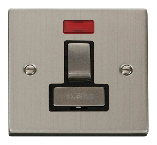 Scolmore VPSS752BK - 13A Fused ‘Ingot’ Switched Connection Unit With Neon - Black Deco Scolmore - Sparks Warehouse