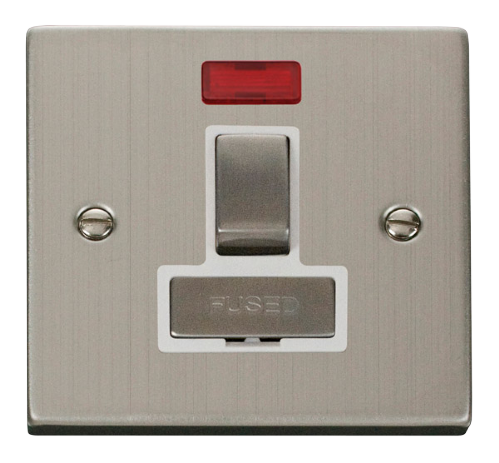 Scolmore VPSS752WH - 13A Fused ‘Ingot’ Switched Connection Unit With Neon - White Deco Scolmore - Sparks Warehouse