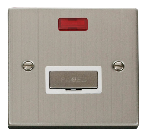 Scolmore VPSS753WH - 13A Fused ‘Ingot’ Connection Unit With Neon - White Deco Scolmore - Sparks Warehouse