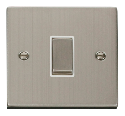 Scolmore VPSSWH-SMART1 - 1G Plate 1 Aperture Supplied With 1 x 10AX 2 Way Ingot Retractive Switch Module - White Deco Scolmore - Sparks Warehouse