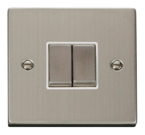Scolmore VPSSWH-SMART2 - 1G Plate 2 Apertures Supplied With 2 x 10AX 2 Way Ingot Retractive Switch Modules - White Deco Scolmore - Sparks Warehouse