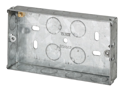 Scolmore WA094 - 2 Gang 25mm Deep Galvanised Steel K.O. Box Essentials Scolmore - Sparks Warehouse