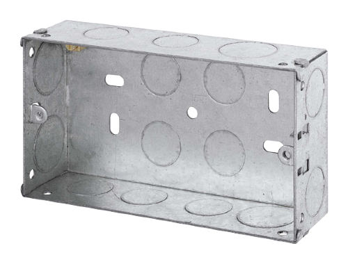 Scolmore WA096 - 2 Gang 35mm Deep Galvanised Steel K.O. Box Essentials Scolmore - Sparks Warehouse