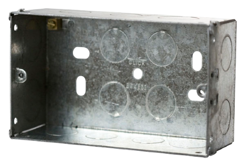 Scolmore WA098 - 2 Gang 47mm Deep Galvanised Steel K.O. Box Essentials Scolmore - Sparks Warehouse