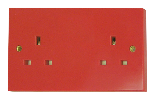 Scolmore WA179 - 2 Gang 13A Socket Outlet - Red Essentials Scolmore - Sparks Warehouse
