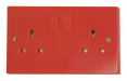 Scolmore WA180 - 2 Gang 13A DP Switched Socket Outlet – Red Essentials Scolmore - Sparks Warehouse