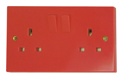 Scolmore WA180 - 2 Gang 13A DP Switched Socket Outlet – Red Essentials Scolmore - Sparks Warehouse