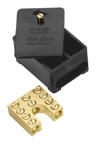 Scolmore WA227 - 100A 1 Pole 5X35mm2 Link Box – Black Essentials Scolmore - Sparks Warehouse