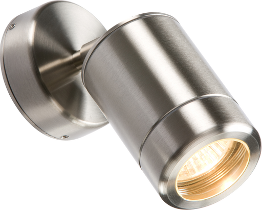 Knightsbridge WALL3 IP65 Stainless Steel Adjustable Single GU10 35W Fitting KB Knightsbridge - Sparks Warehouse