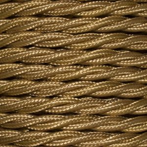 1.5mm Core Decorative Braided Fabric Flex  - 1 Metre Length  - WHISKEY/OLD GOLD TWIST