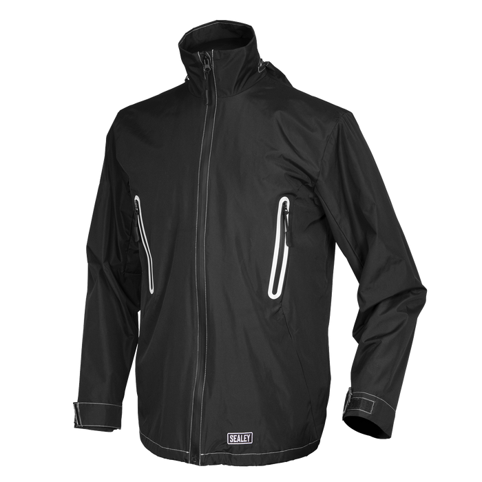 Sealey - WPHJ03 Heated Rain Jacket 5V - Large Janitorial, Material Handling & Leisure Sealey - Sparks Warehouse