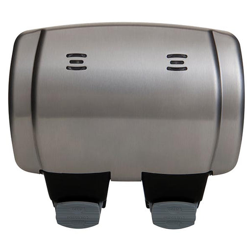 BG WPL22 Brushed Stainless Steel Outdoor Weatherproof Double Socket IP66 - BG - Sparks Warehouse