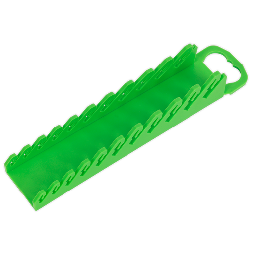 Sealey - WR10HV Spanner Rack Capacity 10 Stubby Spanners Hi-Vis Green Hand Tools Sealey - Sparks Warehouse