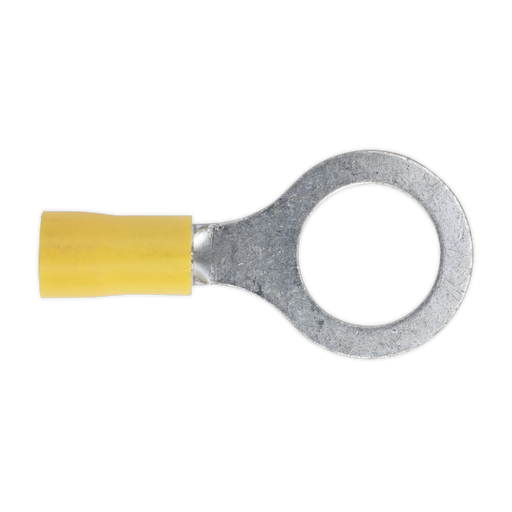 Sealey - YT17 Easy-Entry Ring Terminal Ø13mm (1/2") Yellow Pack of 100 Consumables Sealey - Sparks Warehouse
