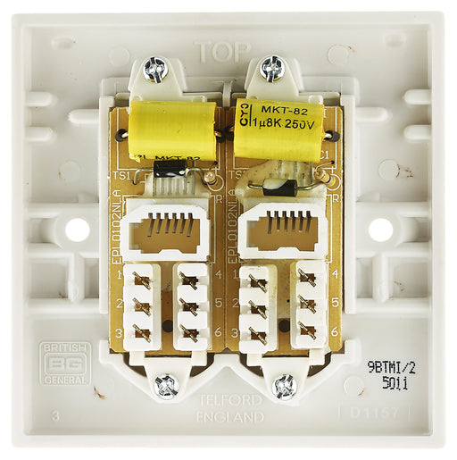 BG Nexus 9BTMI/2 2 Gang Telephone Socket Master IDC Type - BG - sparks-warehouse