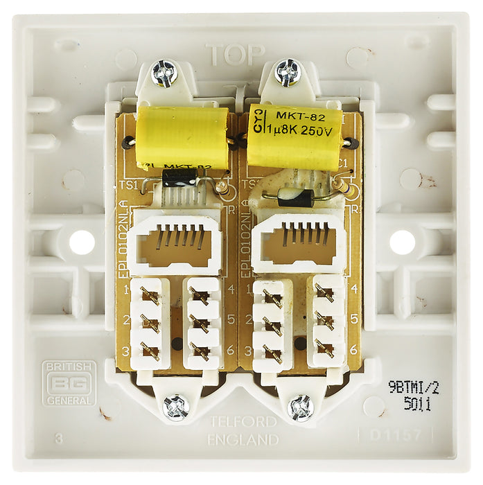 BG Nexus 9BTMI/2 2 Gang Telephone Socket Master IDC Type - BG - sparks-warehouse